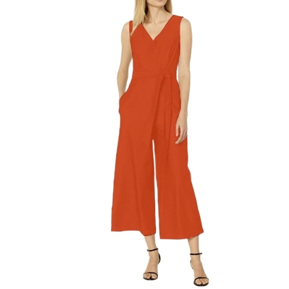 Calvin Klein  Rust Orange Belted‎ Jumpsuit 12